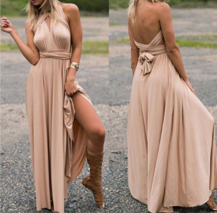 Women's Sexy Long Party Dress Club Floor-Length Summer Backless Bandage Maxi Dress Multiway Bridesmaids Boho Women Dress Vestidos