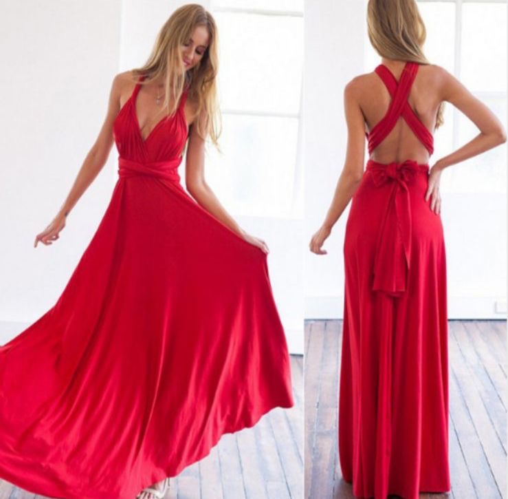 Women's Sexy Long Party Dress Club Floor-Length Summer Backless Bandage Maxi Dress Multiway Bridesmaids Boho Women Dress Vestidos